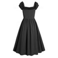 thumbnail image 3 of Offres de Liquidation d'Hiver! Mode pour Femmes, Robe Longue Gothique à Manches Courtes avec Laçage, Noir, TTG, 3 of 5