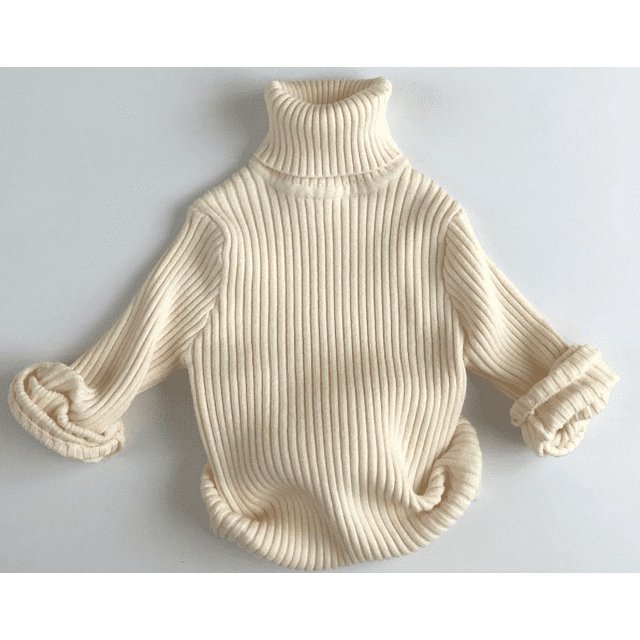 Chandail à Col Roulé à Manches Longues pour Enfants Garçons Filles pour Vacances Fête d'Anniversaire Café 6-7 Ans