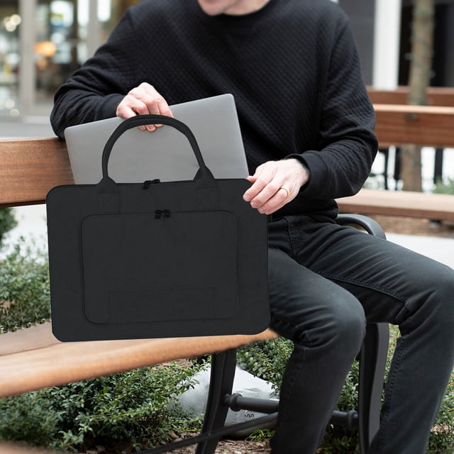 Felt Laptop Sleeve Large Capacity Storage Bag for 15 Inch Devices Office Use 1pc