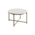 thumbnail image 1 of Elemental Round Coffee Table with White Marble Top and Brushed Gold Metal Frame – Modern 31.5" Living Room Center Table, Durable & Easy‑to‑Clean Surface, 1 of 1