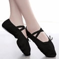 thumbnail image 1 of Girls Ballet Elastic Band Dance Shoes Canvas Gymnastics Flats Split Sole Shoes, 1 of 8