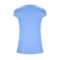 thumbnail image 5 of Mikilon Ensemble Élégant pour Femmes 2 Pcs Haut à Manches Courtes Imprimé Patchwork en Dentelle Col Rond Chic Confortable Ensemble Haut/chemise Col Rond Bleu TP, 5 of 5
