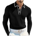 thumbnail image 2 of Timegard Fall Shirts for Men Lapel V Neck Button Long Sleeve Work Business Casual Solid Color Comfy Tops, 2 of 6