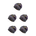 thumbnail image 1 of Maytalsory Bonnet Ethnique Style Hijab Floral Imprimé Coloré Turban Réglable Protection des Oreilles Accessoires de Style Bonnet Bleu Floral 5Set, 1 of 6