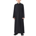 thumbnail image 2 of Boys' Lightweight Muslim Robe - Breathable Arab Middle Eastern Thobe with Pockets, Zip-Up Loungewear for Summer, 2 of 9