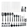 thumbnail image 1 of Mainstays 36-Piece Kitchen and Cooking Utensils with Tray Organizer, Clear and Black, 1 of 9
