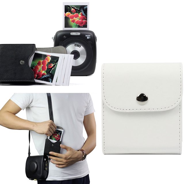 Maoww Square Camera Photo Sheets Storage Bag Leather Case Replacement For SQ20/SQ10/SQ6/SP-3 Black 1 Pc