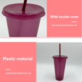 thumbnail image 4 of Mesase Gobelet Réutilisable avec Couvercle et Paille 480 ml Gobelet en Plastique pour Enfants Violet Rouge, 4 of 7
