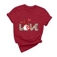 thumbnail image 2 of Meichang T-Shirt de la Saint-Valentin pour Femmes, Imprimé Cœur Mignon, Manches Courtes, Col Rond, Coupe Ample, 2 of 6