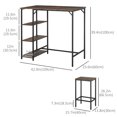 thumbnail image 3 of HOMCOM 3 Pieces Bar Height Dining Table Set with Storage Shelf & 2 Stools, 3 of 10