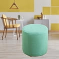 thumbnail image 3 of Housse de Tabouret en Velours, Pouf Rond Ottoman Chaise en Polyester Doux, Pouf Antipoussière Vert Pâle, 3 of 8