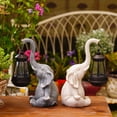 thumbnail image 1 of VONKY Outdoor Garden Statues With Solar Lantern Creating Beautifully Sculpted Elephant Decoration Statue With Solar White 1Set, 1 of 6