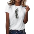 thumbnail image 1 of Plebaso T-Shirt Imprimé pour Femme Décontracté à Manches Courtes, T-Shirt Graphique à Col Rond, T-Shirts Amples d'Été 2025, 1 of 4