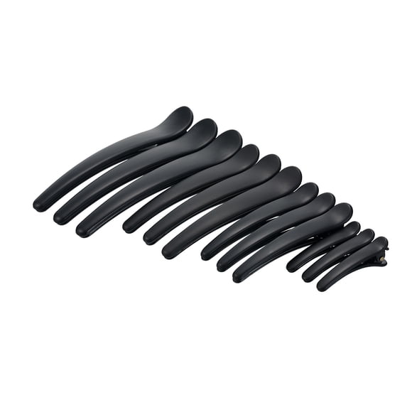 Amdohai 12Pcs Black Hair Grip Clips Hairdressing Sectioning Cutting Hair Clamps Clip Professional Salon Styling Hair Clips