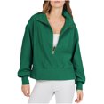 thumbnail image 1 of MeetoTime Half Zip Sweatshirt for Women Fall Casual Drop Shoulder Long Sleeve Pullover Tops, 1 of 5