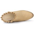 thumbnail image 4 of Unique Bargains Women's Ruffle Chunky Heel Ankle Boots, 4 of 5