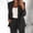 Black J, variant on PEZHADA Fall Savings Women's Ruched Long Sleeve Open Front Blazer Jacket Casual Business Work Office Blazers with Pockets Beige