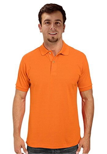 Peach Couture Mens Short Sleeve Classic Pique Polo Shirt