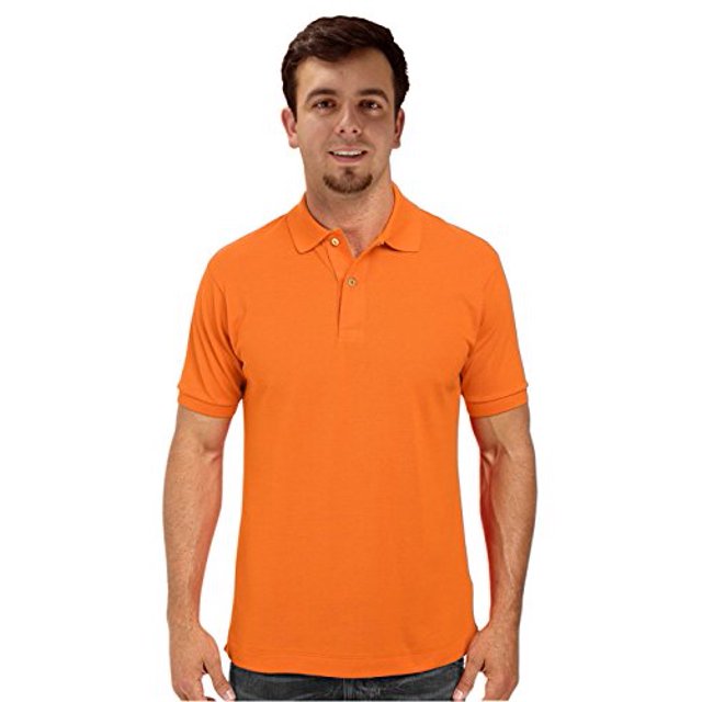Peach Couture Polo Piqué Classique à Manches Courtes pour Hommes