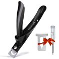 thumbnail image 1 of Black Premium Adjustable Stainless Steel Artificial Acrylic Fake False Nail Tip Clipper Cutter Trimmer Manicure Pedicure Sharp Blade Clip Tool For Salon Home Nail Art Beauty Design DIY, 1 of 5
