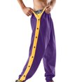thumbnail image 2 of Faithtur Men's Tear Away Pants, Loose Fit Basketball Pants High Split Snap Button Sweatpants, 2 of 9