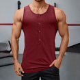 thumbnail image 2 of Men's Solid Color Mesh Hooded V Neck Hollow Thin Sleeveless Loose I Vest Top, 2 of 6
