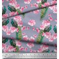 thumbnail image 3 of Soimoi Poly Georgette Fabric Floral & Peacock Bird Print Fabric by The Yard 52 Inch Wide, 3 of 3
