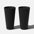 thumbnail image 1 of Veradek Demi Series 26" Tall Plastic-Stone Planter - Black 2 Pack, 1 of 12