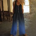 thumbnail image 2 of Combinaison Décontractée pour Femmes, Sans Manches à Col Rond avec Motif Imprimé, Poches à Boutons et Taille Élastique, Vert Militaire, Taille g, 2 of 5