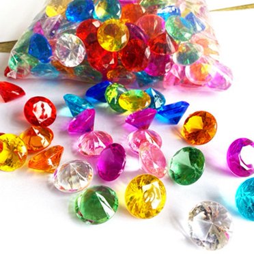 100 Pcs Bijoux en Diamants Acryliques Coffre au Trésor de Pirate Chasse Cadeaux de Fête Jouets de Plongée pour Piscine de Gemmes
