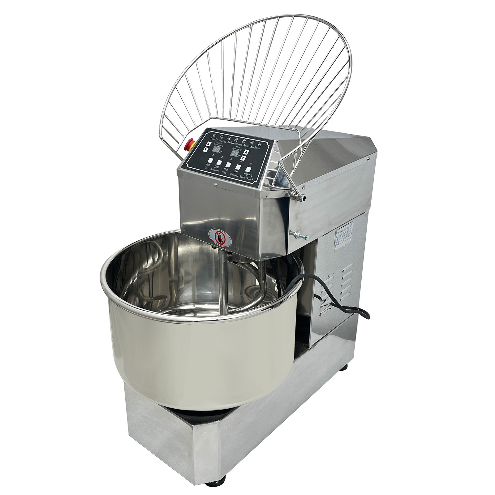 50L Dough Mixer Frequency Conversion Spiral Mixer Double Action Double Speed 110V