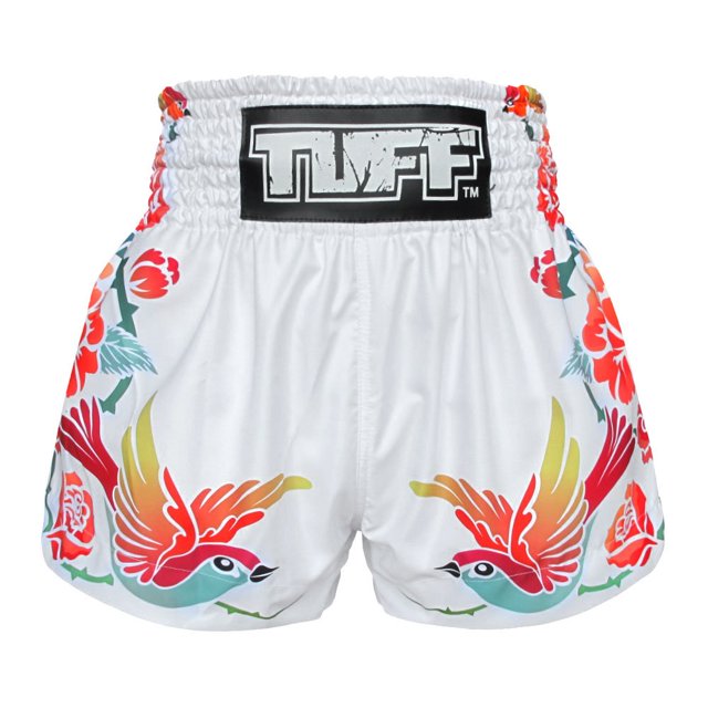 Tuff Shorts de Muay Thai TUF-MS618-WHT-M