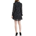 thumbnail image 3 of INSPIRE CHIC Robe Droite Décontractée à Fleurs pour Femme Inspirée, à Volants, à Col Noué, Coupe Ample, S Noir, 3 of 7