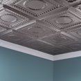 thumbnail image 2 of Fasade Rosette Decorative Vinyl Ceiling Panel 2ft x 4ft 5 Pack Brushed Nickel, 2 of 5