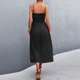 thumbnail image 3 of XZNGL Long Summer Dress for Women Summer Suspender Sling Dress Button Solid Casual Long Dress Casual Summer Dress for Women Long Dress for Women Summer Casual Dress for Women Summer, 3 of 8
