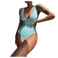 thumbnail image 2 of Maillot de Bain une Pièce Femme Maillot de Bain une Pièce Col en V Dos Nu Maillot de Bain Rayé Maillot de Bain une Pièce Bikini String Maillot de Bain une Pièce en Liquidation, 2 of 5