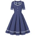thumbnail image 1 of Ovzne Robes Grande Taille pour Femmes aux Formes Robe d'Été pour Femme Unie Mode Décontractée à Manches Trois-Quarts Col Rabattu Robe Grande Taille à Manches Courtes Imprimée Liquidation, 1 of 6