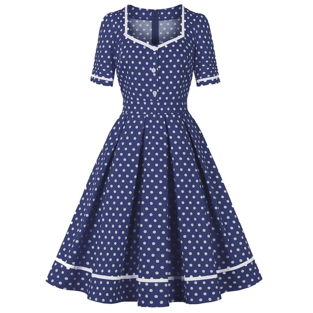 Ovzne Robes Grande Taille pour Femmes aux Formes Robe d'Été pour Femme Unie Mode Décontractée à Manches Trois-Quarts Col Rabattu Robe Grande Taille à Manches Courtes Imprimée Liquidation