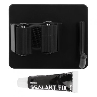ZPSHYD Support Mural pour Balai vadrouille, Support Mural pour Balai vadrouille sans perceuse en Acier Inoxydable pour Salle de Bain, Cuisine, Bureau(Le Noir)