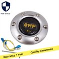 thumbnail image 3 of JDM OMP sports steering wheel horn button + silver aluminum ring -, 3 of 4
