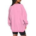thumbnail image 3 of ORUYROP Sweat-Shirts Oversize pour Femmes Pull Col Rond Décontracté Silod Couleur Polaire Chandails, 3 of 6