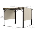thumbnail image 3 of Outsunny 10' x 10' Retractable Pergola Canopy for Backyard, Garden, Beige, 3 of 10