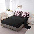 thumbnail image 3 of Erosebridal Ensembles de Literie Géométriques Mode Format Double, Ensembles de Douillette Noir Rose avec Draps, Ensemble de Draps de Lit Réversible à Rayures Abstraites, Super Douillet Décoratif pour Chambre, 7 Pcs, 3 of 6