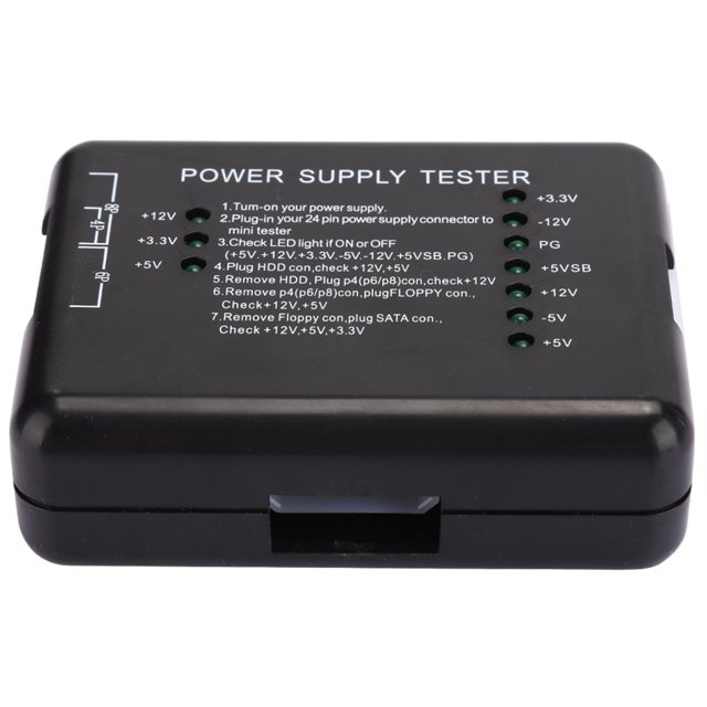 Power Supply Tester,Power Supply Tester Black Computer Parts ATX Power Supply Tester Tried and Trusted