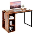 thumbnail image 1 of Gymax Bureau d'Ordinateur pour Bureau à Domicile Table pour Portable Poste de Travail d'Écriture avec 5 Casiers Brun Rustique, 1 of 10