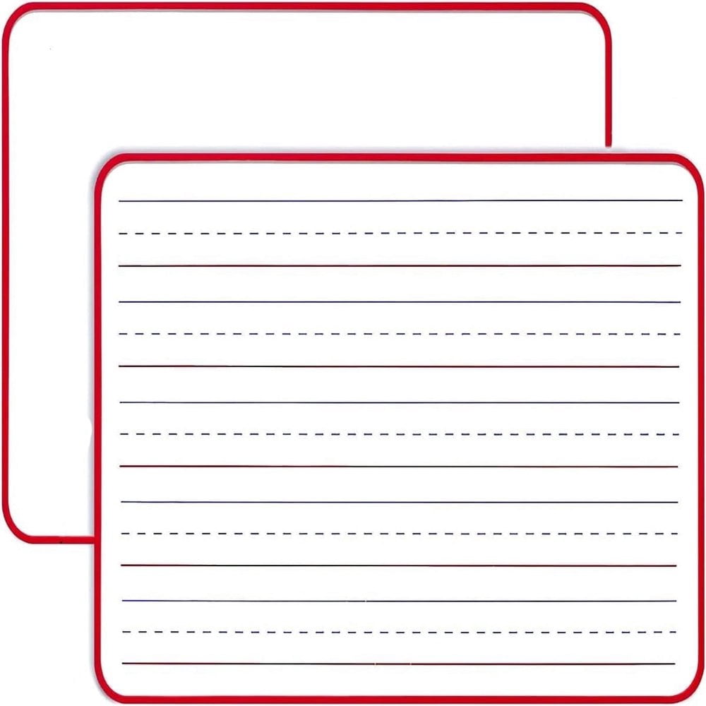 Estbridg 2 Pack Nonmagnetic Small Dry Erase White Board 9” x 12” Double Sided Small Dry Erase Board Lapboard Handheld Red Framed Lapboard Portable Personal Whiteboard for Classroom  Home
