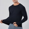 thumbnail image 1 of ylioge T-Shirts de Protection Solaire pour Hommes avec Trou pour le Pouce Manches Longues Col Ras du Cou T-Shirts Extensibles Coupe Ajustée Chandail Décontracté Uni Respirant Hauts de Randonnée, 1 of 7