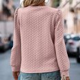 thumbnail image 4 of WRKEKC T-Shirts à Manches Longues pour Femmes, Hauts d'Été pour Femmes, Hauts Décontractés Unis à Texture Torsadée, Col Rond, Manches Longues, 4 of 4