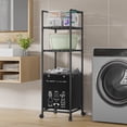 thumbnail image 1 of QTOCIO Storage Rack With Dirty Clothes Basket Stainless Steel 3-Layer Bathroom Storage Rack Bathroom Storage And Storage Can Accommodate Toiletries, 1 of 4