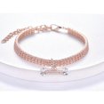 thumbnail image 1 of SNNROO 1pc Collier pour Animaux de Compagnie Classique Trois Rangées de Strass & Strass en Forme d'Os Décoration Collier pour Animaux de Compagnie de Luxe, 1 of 7